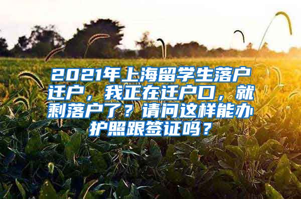 2021年上海留学生落户迁户，我正在迁户口，就剩落户了？请问这样能办护照跟签证吗？