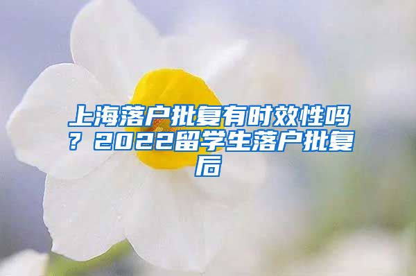 上海落户批复有时效性吗？2022留学生落户批复后