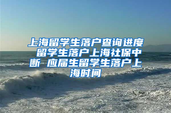 上海留学生落户查询进度 留学生落户上海社保中断 应届生留学生落户上海时间