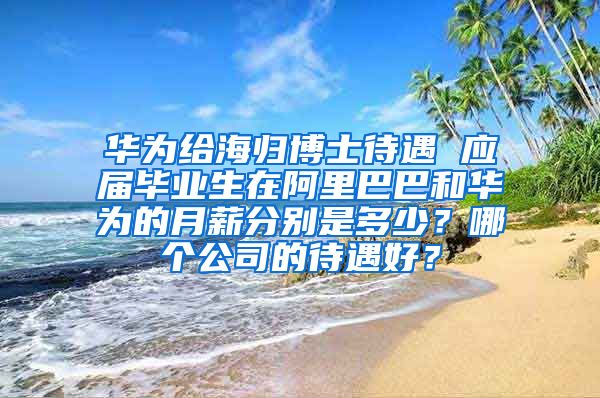 华为给海归博士待遇 应届毕业生在阿里巴巴和华为的月薪分别是多少？哪个公司的待遇好？