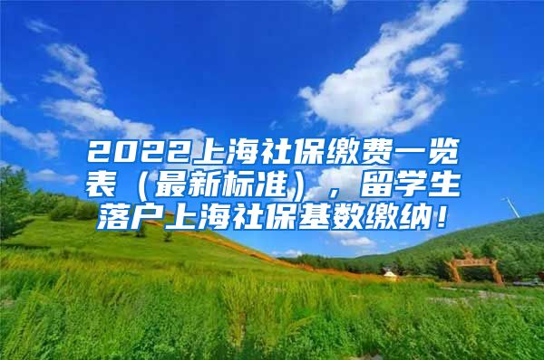 2022上海社保缴费一览表（最新标准），留学生落户上海社保基数缴纳！