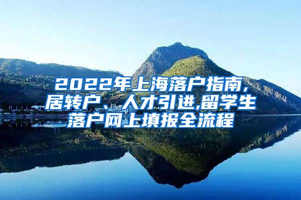 2022年上海落户指南,居转户、人才引进,留学生落户网上填报全流程