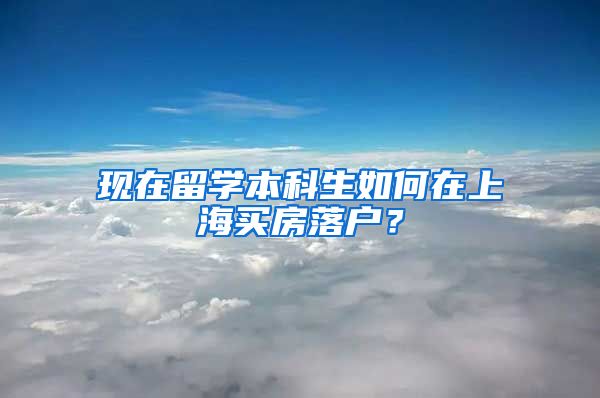 现在留学本科生如何在上海买房落户？