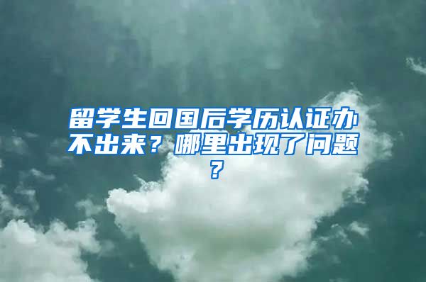 留学生回国后学历认证办不出来？哪里出现了问题？