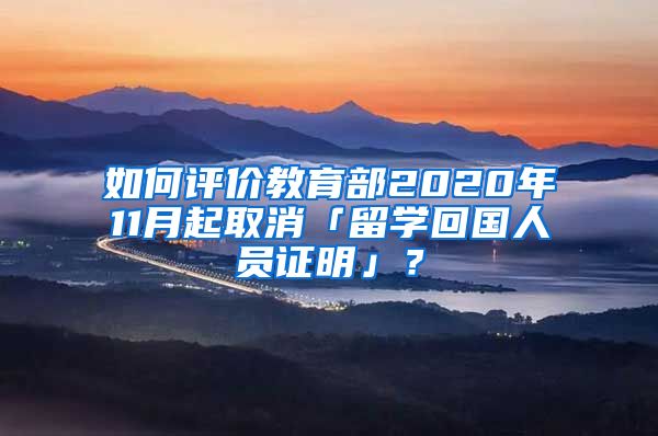 如何评价教育部2020年11月起取消「留学回国人员证明」？