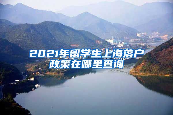 2021年留学生上海落户政策在哪里查询