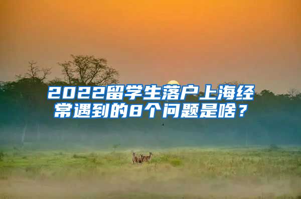 2022留学生落户上海经常遇到的8个问题是啥？