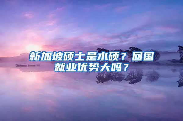 新加坡硕士是水硕？回国就业优势大吗？