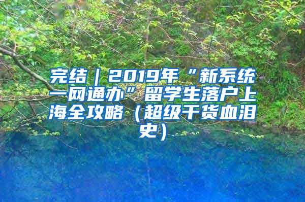 完结｜2019年“新系统一网通办”留学生落户上海全攻略（超级干货血泪史）