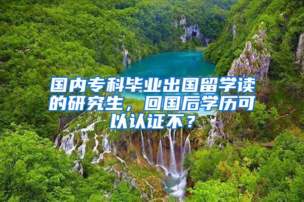 国内专科毕业出国留学读的研究生，回国后学历可以认证不？