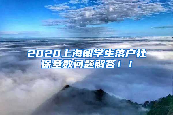 2020上海留学生落户社保基数问题解答！！