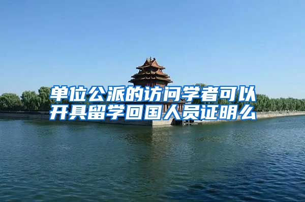 单位公派的访问学者可以开具留学回国人员证明么