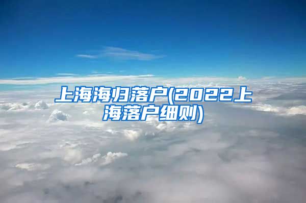 上海海归落户(2022上海落户细则)