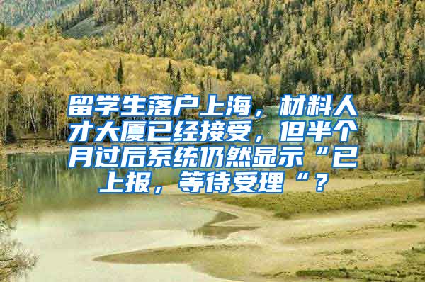 留学生落户上海，材料人才大厦已经接受，但半个月过后系统仍然显示“已上报，等待受理“？