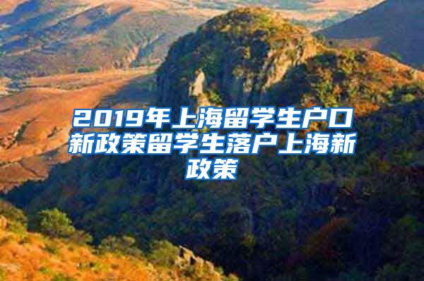 2019年上海留学生户口新政策留学生落户上海新政策