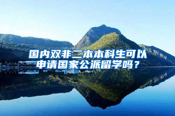 国内双非二本本科生可以申请国家公派留学吗？