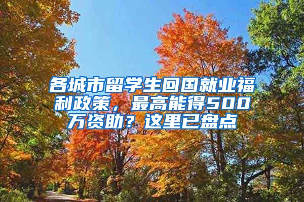 各城市留学生回国就业福利政策，最高能得500万资助？这里已盘点