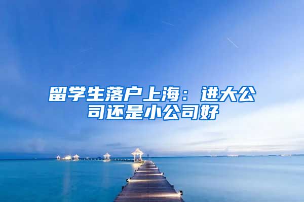 留学生落户上海：进大公司还是小公司好