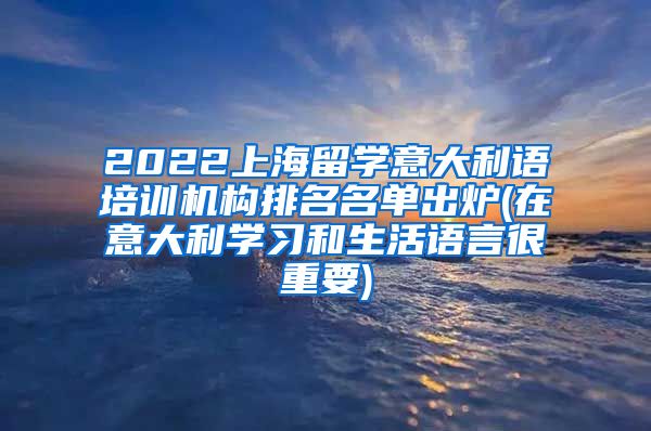 2022上海留学意大利语培训机构排名名单出炉(在意大利学习和生活语言很重要)