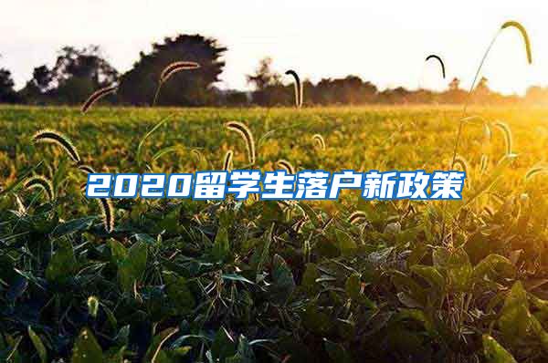 2020留学生落户新政策