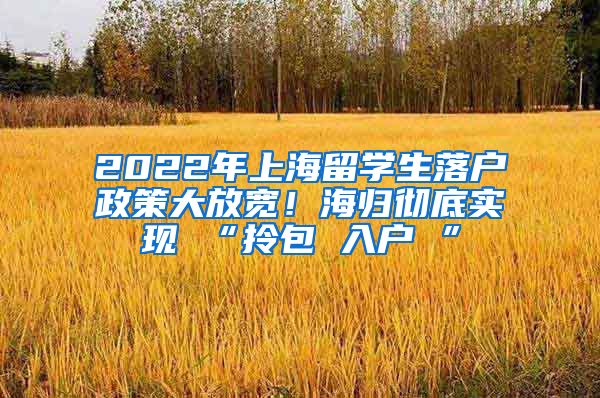 2022年上海留学生落户政策大放宽！海归彻底实现 “拎包 入户 ”