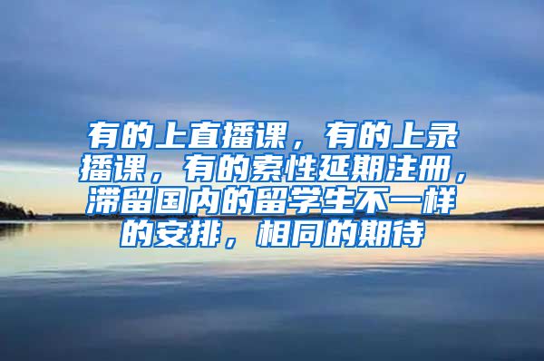 有的上直播课，有的上录播课，有的索性延期注册，滞留国内的留学生不一样的安排，相同的期待