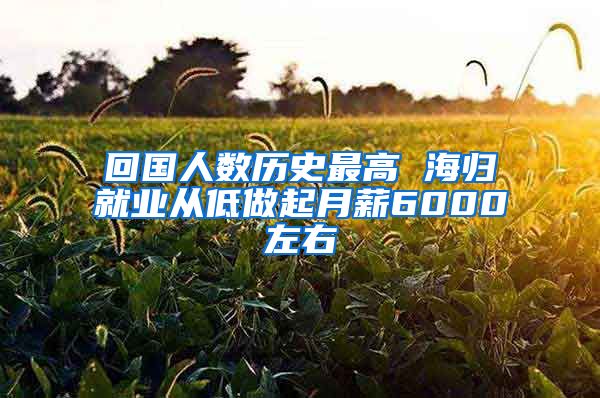 回国人数历史最高 海归就业从低做起月薪6000左右