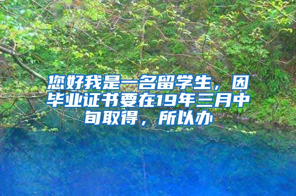 您好我是一名留学生，因毕业证书要在19年三月中旬取得，所以办