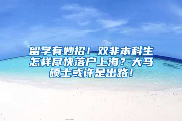 留学有妙招！双非本科生怎样尽快落户上海？大马硕士或许是出路！