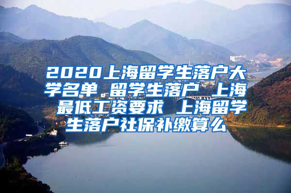 2020上海留学生落户大学名单 留学生落户 上海 最低工资要求 上海留学生落户社保补缴算么