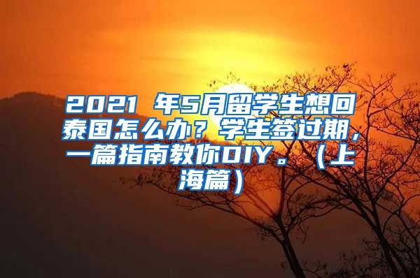 2021 年5月留学生想回泰国怎么办？学生签过期，一篇指南教你DIY。（上海篇）