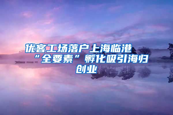 优客工场落户上海临港 “全要素”孵化吸引海归创业