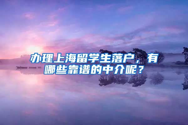 办理上海留学生落户，有哪些靠谱的中介呢？