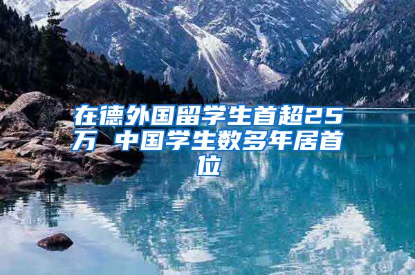 在德外国留学生首超25万 中国学生数多年居首位