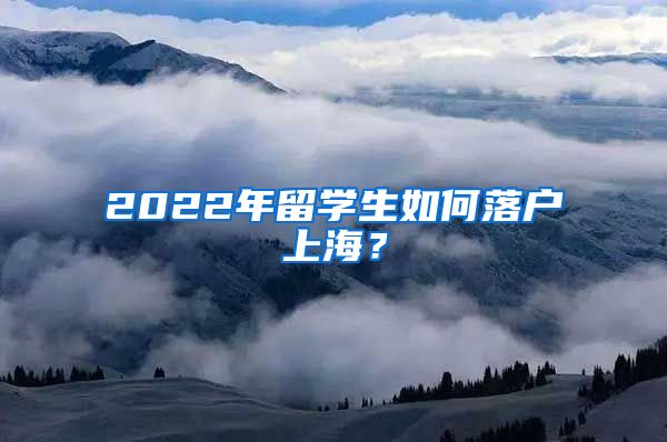 2022年留学生如何落户上海？