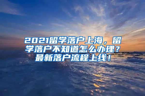 2021留学落户上海，留学落户不知道怎么办理？最新落户流程上线！