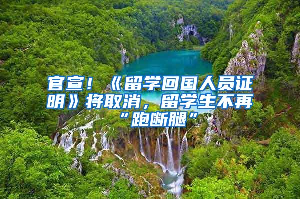 官宣！《留学回国人员证明》将取消，留学生不再“跑断腿”