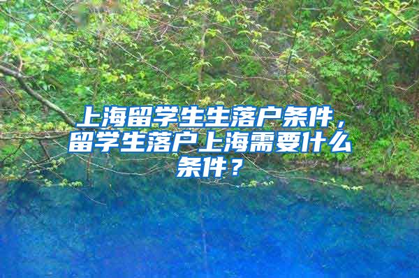 上海留学生生落户条件，留学生落户上海需要什么条件？