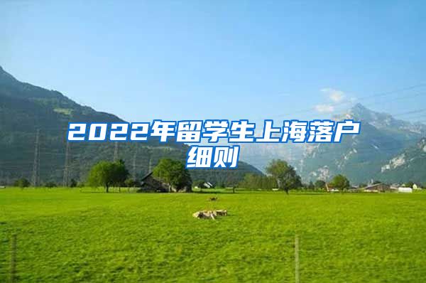 2022年留学生上海落户细则