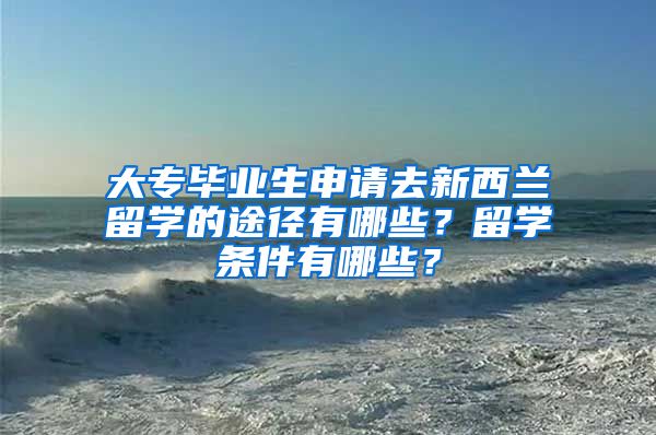 大专毕业生申请去新西兰留学的途径有哪些？留学条件有哪些？