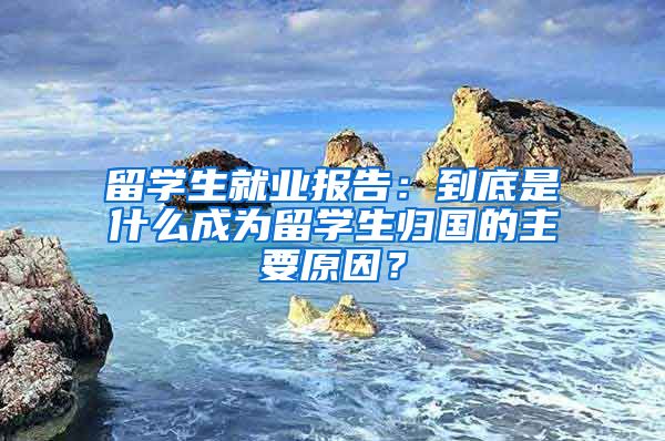 留学生就业报告：到底是什么成为留学生归国的主要原因？