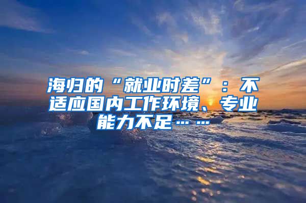 海归的“就业时差”：不适应国内工作环境、专业能力不足……