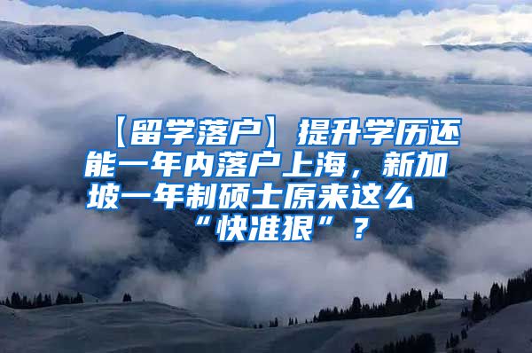 【留学落户】提升学历还能一年内落户上海，新加坡一年制硕士原来这么“快准狠”？