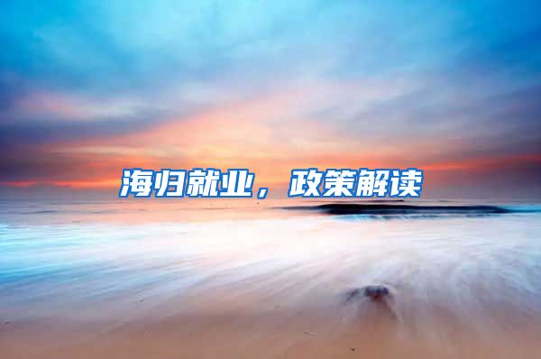 海归就业，政策解读