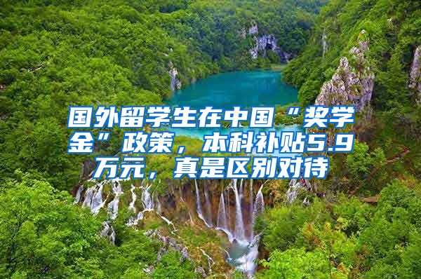 国外留学生在中国“奖学金”政策，本科补贴5.9万元，真是区别对待