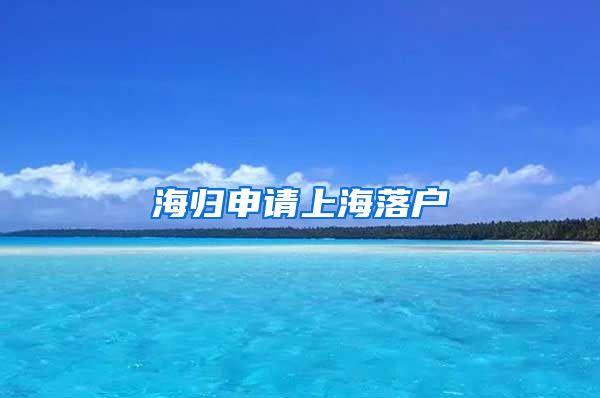 海归申请上海落户