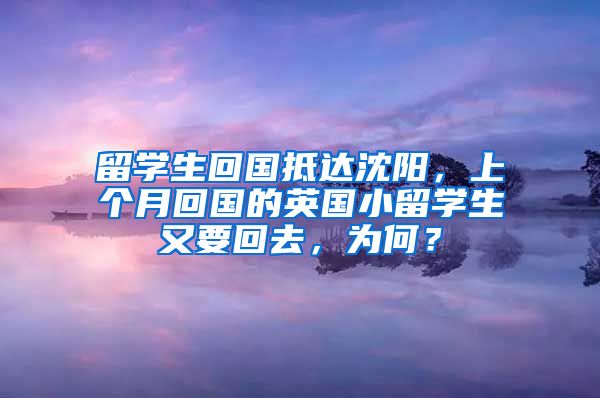 留学生回国抵达沈阳，上个月回国的英国小留学生又要回去，为何？