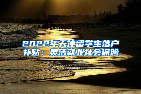 2022年天津留学生落户补贴：灵活就业社会保险