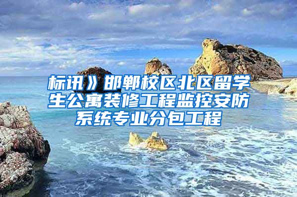 标讯》邯郸校区北区留学生公寓装修工程监控安防系统专业分包工程