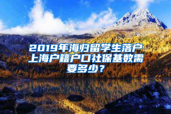 2019年海归留学生落户上海户籍户口社保基数需要多少？